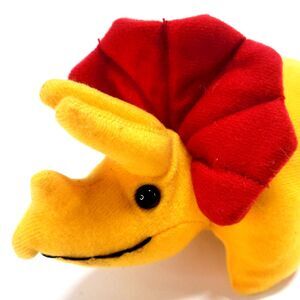 Animal Fair Mini Dinosaur Plush 9" Stuffed Triceratops Toy Orange Red